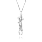 Embrace Necklace Pendant Couple Gift Adjustable Chain Stainless Steel Jewelry for Women Men Anniversary Valentine's Day