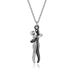 Embrace Necklace Pendant Couple Gift Adjustable Chain Stainless Steel Jewelry for Women Men Anniversary Valentine's Day