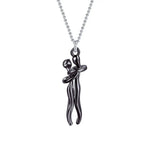 Embrace Necklace Pendant Couple Gift Adjustable Chain Stainless Steel Jewelry for Women Men Anniversary Valentine's Day
