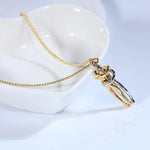 Embrace Necklace Pendant Couple Gift Adjustable Chain Stainless Steel Jewelry for Women Men Anniversary Valentine's Day