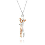 Embrace Necklace Pendant Couple Gift Adjustable Chain Stainless Steel Jewelry for Women Men Anniversary Valentine's Day