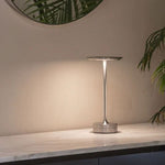 Rechargeable LED Table Lamp Touch Control 4 Brightness Levels Waterproof IP66 Metal Portable Battery Operated for Bedroom Living Room