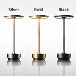 Rechargeable LED Table Lamp Touch Control 4 Brightness Levels Waterproof IP66 Metal Portable Battery Operated for Bedroom Living Room