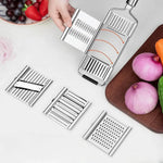 Handheld Vegetable Grater Stainless Steel 4-Piece Kitchen Slicer Set for Cheese Carrots Potatoes Zucchini Prep Tool for Home Cooking