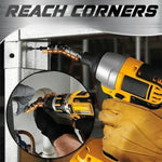 Flexible Drill Extension Attachment for Tight Spaces, Corners & Hard-to-Reach Areas - Adjustable Angle Adapter for Power Drills & Drivers