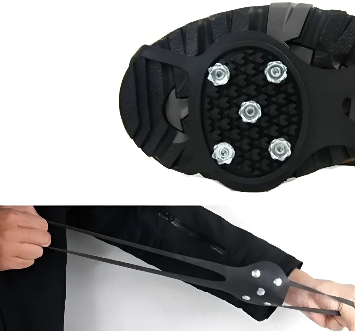 Traction Cleats for Winter Walking on Ice and Snow – Portable Over-Shoe Spikes for Adults and Kids – Lightweight Slip-On Grips