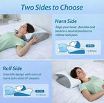 Contoured Memory Foam Sleep Pillow for Neck Alignment & Spinal Support – Dual-Height Design for Back, Side & Stomach Sleepers – Reduces Morn