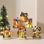Caldara Christmas Village Set - Hand-Painted Houses with LED Lighting