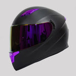 Rider's Choice | Full-Face Motorcycle Helmet with Protective Visor | Comfortable Purple Design for Safe Riding