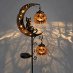 Pumpkin Moon Solar Garden Stake Light