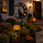 Pumpkin Moon Solar Garden Stake Light