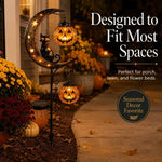 Pumpkin Moon Solar Garden Stake Light
