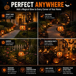 Pumpkin Moon Solar Garden Stake Light