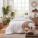 Boho Textured Geometric Duvet Cover Set