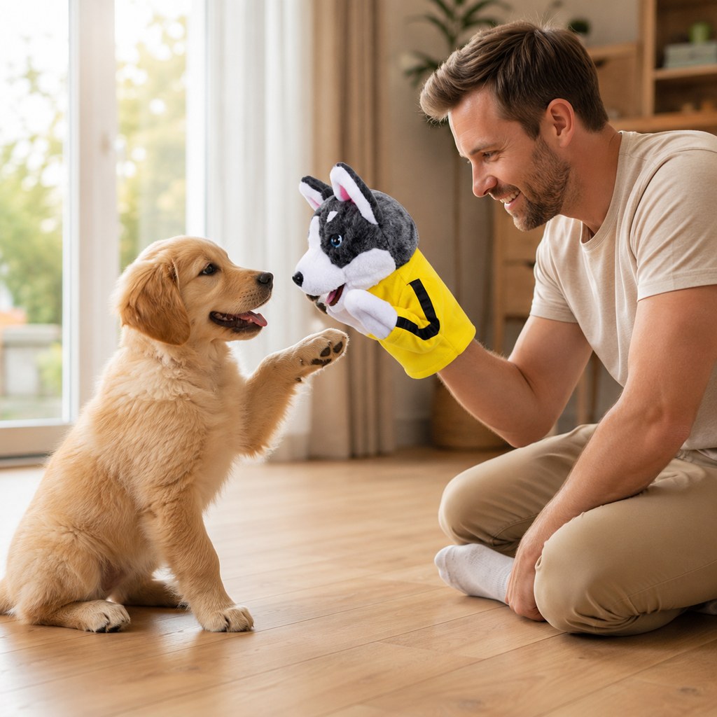 Dotisk Interactive Boxing Pet Puppet for Indoor Play – Squeeze-to-Punch Sound Toy for Bored Dogs & Cats