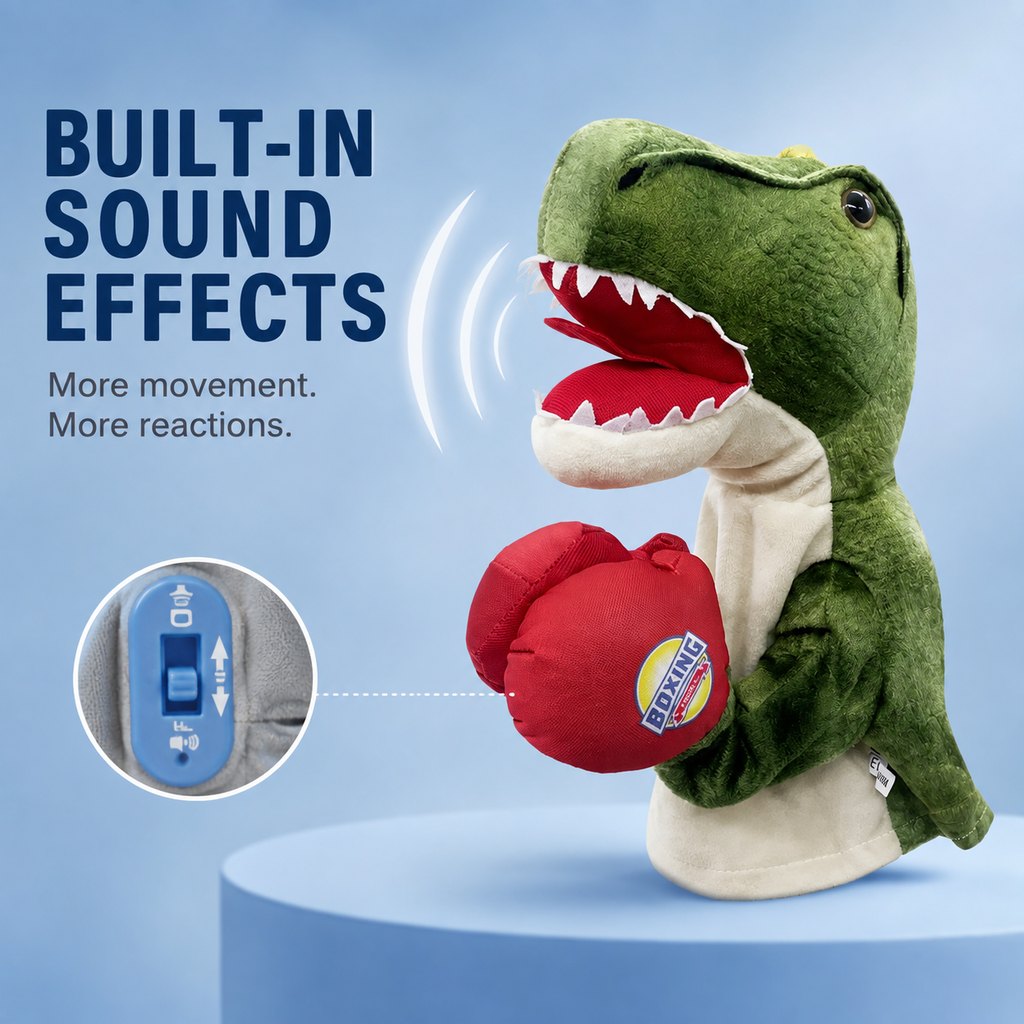 Dotisk Interactive Boxing Pet Puppet for Indoor Play – Squeeze-to-Punch Sound Toy for Bored Dogs & Cats