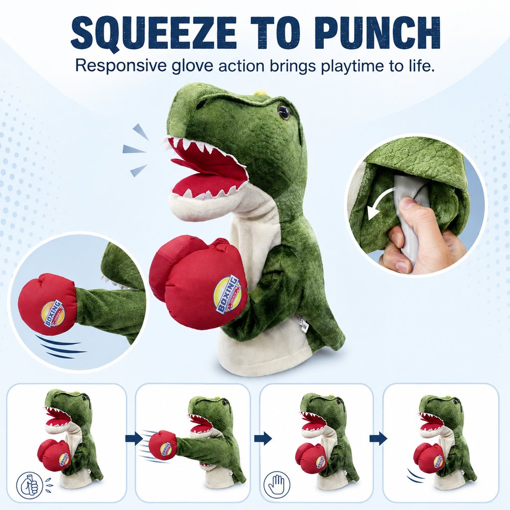 Dotisk Interactive Boxing Pet Puppet for Indoor Play – Squeeze-to-Punch Sound Toy for Bored Dogs & Cats