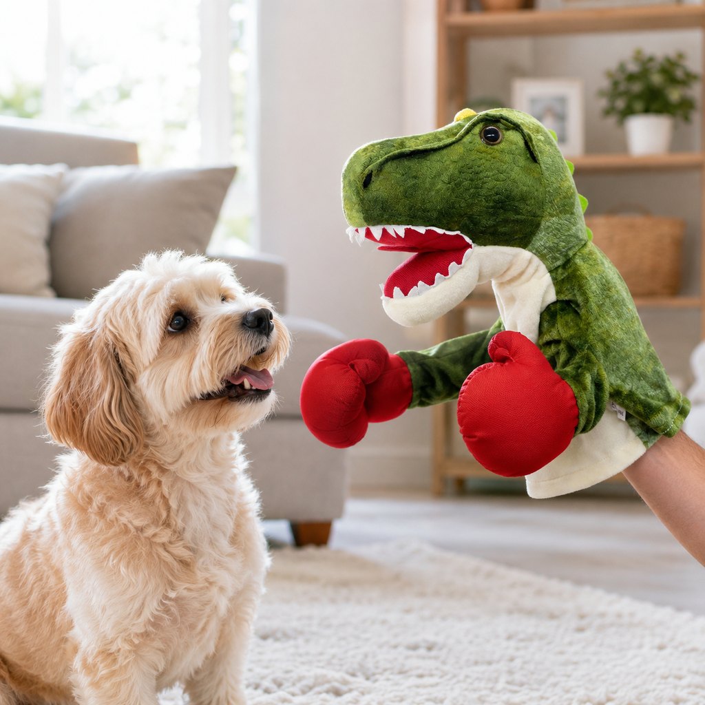 Dotisk Interactive Boxing Pet Puppet for Indoor Play – Squeeze-to-Punch Sound Toy for Bored Dogs & Cats