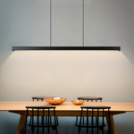 Linear LED Ceiling Fixture Wood & Iron Finish 47 in for Dining Table Kitchen Island Home Office Adjustable Hanging Lamp Modern Minimalist