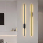 Vertical LED Wall Sconce 24 Inch Aluminum Minimalist Accent Light for Bedroom Hallway Living Room Modern Scandinavian Linear Strip Fixture W