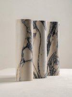 Natural Marble Sconce Dual Beam Design for Vanity Mirror Accent Hallway Bath Dimmable G9 LED Socket 9.4 Inch Height Stone Finish