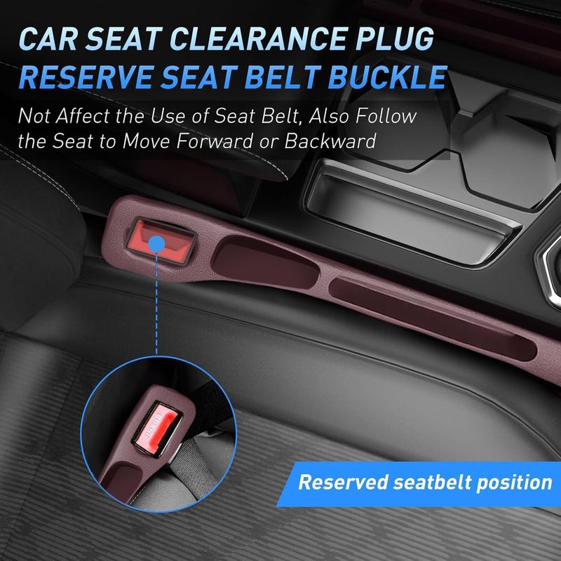 Car Seat Gap Filler with Adjustable Belt Strap