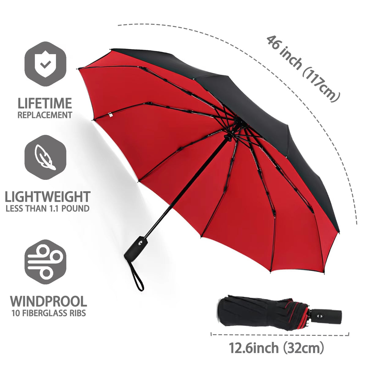 Waterproof Storm Umbrella for Rainy Days