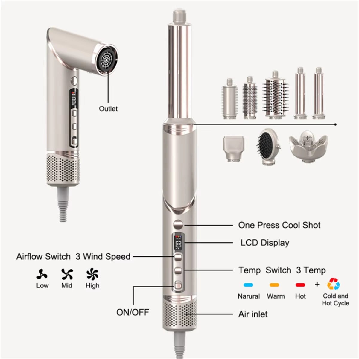Pro Hair Styler Set - Fast Hot Air Brush