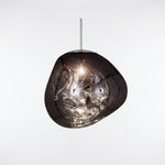Reflective Globe Pendant Light with Molten Core Glow – Modern Acrylic LED Ceiling Lamp for Dining Room, Kitchen Island, Entryway – Warm