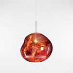 Reflective Globe Pendant Light with Molten Core Glow – Modern Acrylic LED Ceiling Lamp for Dining Room, Kitchen Island, Entryway – Warm