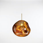 Reflective Globe Pendant Light with Molten Core Glow – Modern Acrylic LED Ceiling Lamp for Dining Room, Kitchen Island, Entryway – Warm