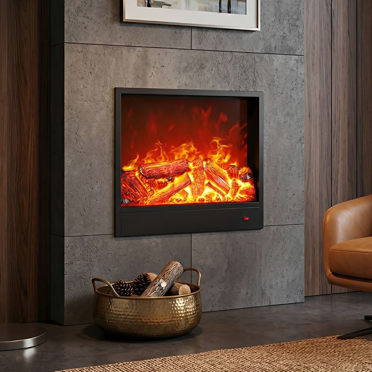 HEARTHRECESS – LED Fireplace Light for Cozy Heated Glow