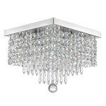 Crystal Flush Mount Ceiling Light 4-Light Chrome Finish for Hallway Bedroom Living Room Dining Room Kitchen Entry Contemporary Lighting