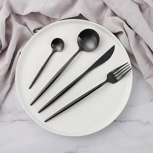 24-Piece Stainless Steel Flatware Set with Mirror Finish for Everyday & Formal Dining