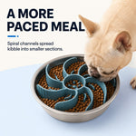 Dotisk Cut-to-Fit Slow Feeder Insert & Stainless Steel Bowl Set for Fast-Eating Dogs & Cats