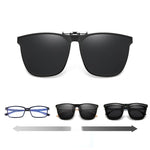 Magnetic Flip-Up Polarized Lens Attachment for Prescription Glasses - UV400 Protection Clip-On Shades for Driving & Outdoor Activities