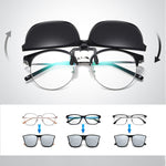 Magnetic Flip-Up Polarized Lens Attachment for Prescription Glasses - UV400 Protection Clip-On Shades for Driving & Outdoor Activities
