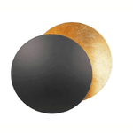 Adjustable Eclipse Wall Sconce 12-Inch Diameter Rotating Metal Disc Black Finish Ambient Accent Light for Bedroom Living Room Hallway Indoor