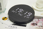 Digital Wall Clock Round Minimalist Display Scandinavian Home Decor Battery Operated Time Piece for Living Room Bedroom Office Modern