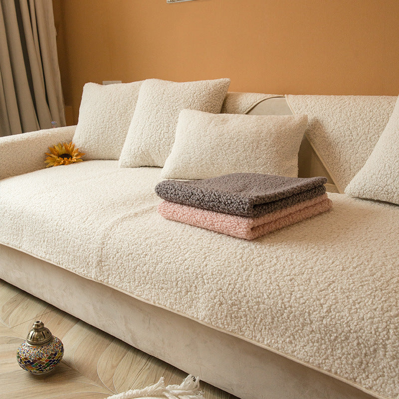 SnugNest – Teddy Sherpa Sofa Cover