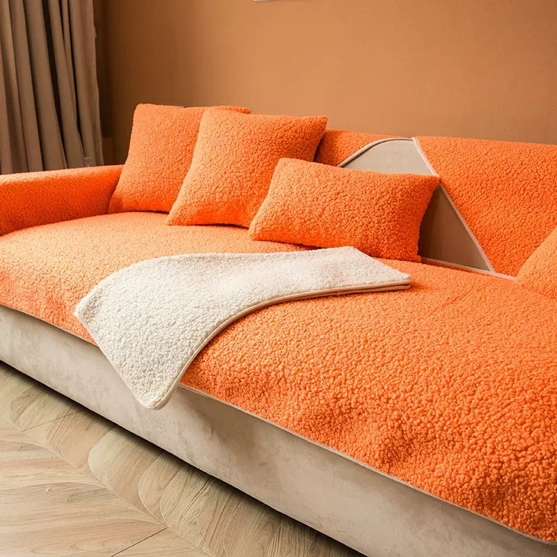 SnugNest – Teddy Sherpa Sofa Cover