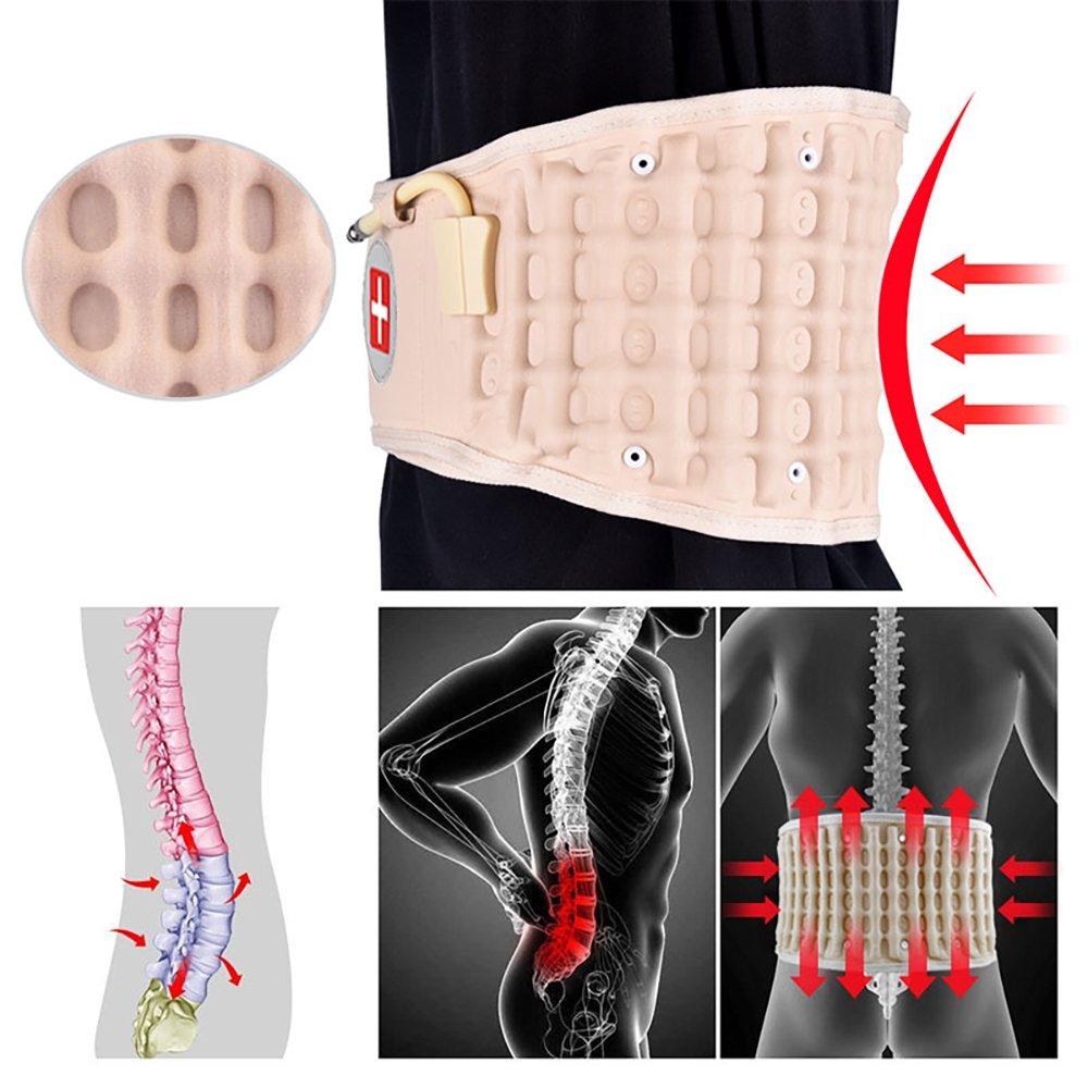 Lumbar Traction Brace for Lower Back – Inflatable Spinal Decompression Device for Men & Women