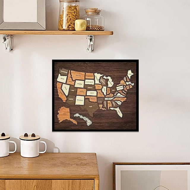 Wooden USA Travel Map Puzzle