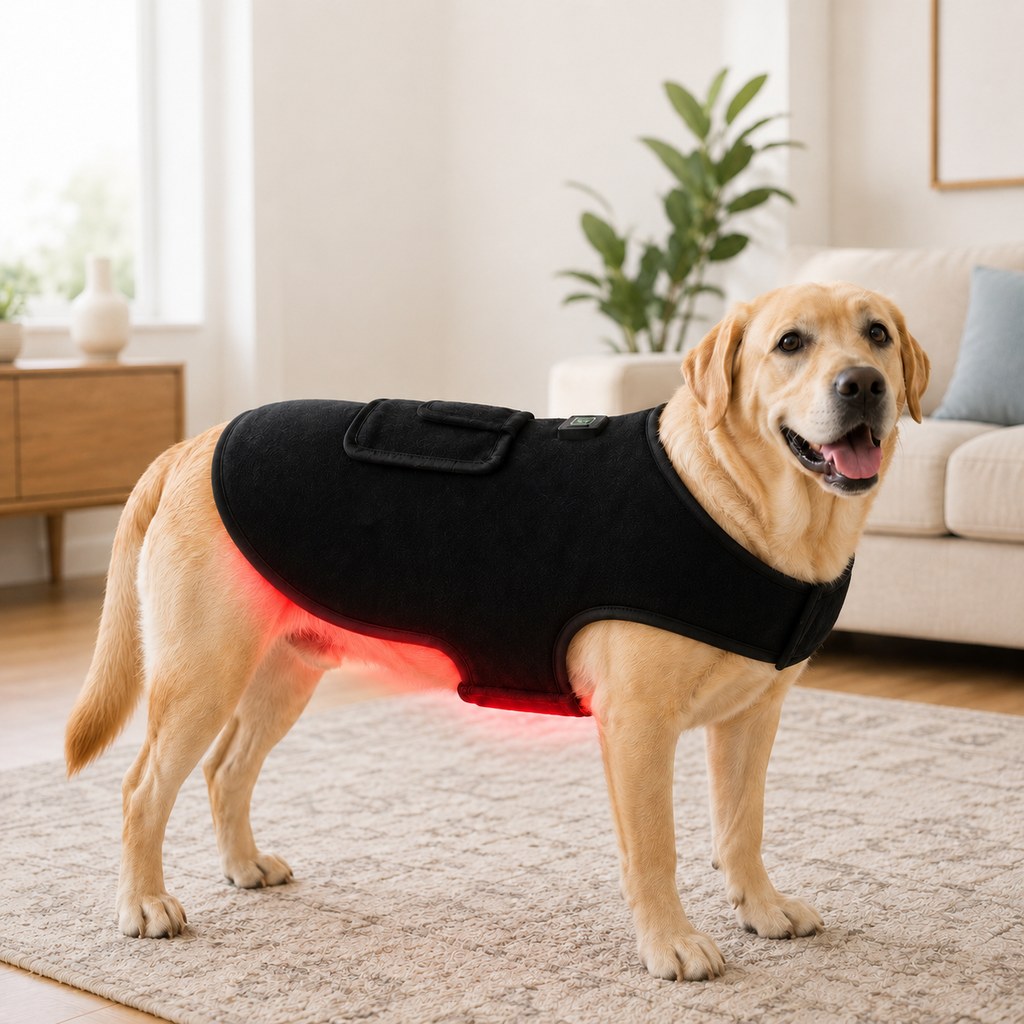 Dotisk Pet Red Light Therapy Vest for Dogs & Cats – 660nm + 850nm Near-Infrared for Back, Hip, Joint & Muscle Comfort – USB or Rechargeable