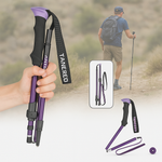 Telescoping Trail Poles for Hiking 43-53 in Collapsible Lightweight Alloy Support Sticks with Quick-Lock Mechanism for Mountain Trekking