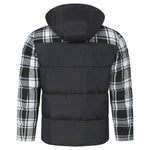 Checkered Insulated Puffer Coat – Lightweight Winter Jacket for Men – Water-Resistant Polyester Outerwear