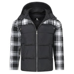 Checkered Insulated Puffer Coat – Lightweight Winter Jacket for Men – Water-Resistant Polyester Outerwear