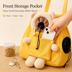 Dotisk Plush Bear Cat Carrier Tote Bag – Dual Head-Out Shoulder Carrier for Walks, Errands & Keeping Your Cat Close