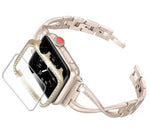 Embellished Metal Watch Case & Bracelet-Style Band Bundle for Apple Watch 38-44mm