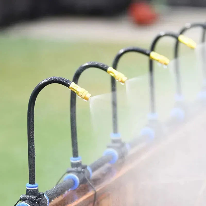 Outdoor Misting System 66 ft with 20 Copper Nozzles – Patio Cooling & Garden Irrigation for Decks, Plants & Greenhouses
